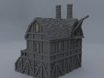 Medieval Distillery Tabletop Terrain 28 mm 3D print model