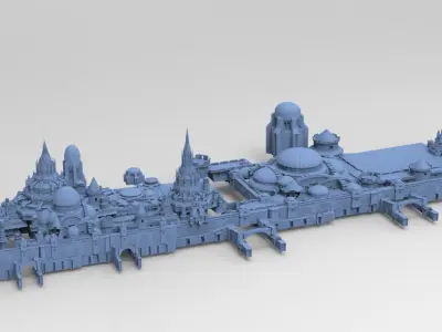 Gondorian castle inspired fort gate 5 3D model