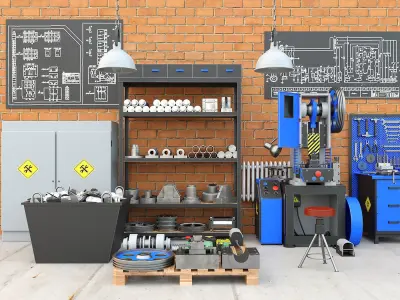 K2118B mechanical press - Collection for industrial interior two 3D model