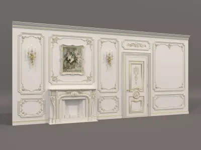 Wall Molding in Classic French style 43 3D model