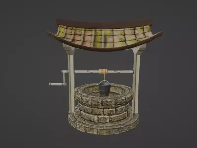 Stylized Water Well  Low-poly 3D model