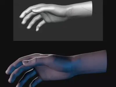 Hand Relaxed Artist mannequin 3D model