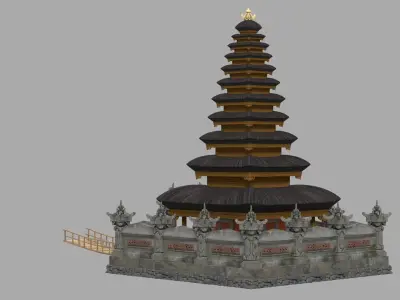 Pura Jati Batur Sacred Temple Structure Prop 3D model