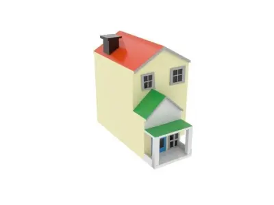 Low-Poly Home 3d Model house Low-poly 3D model