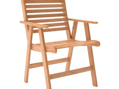 outdoor armchair and table 3D model
