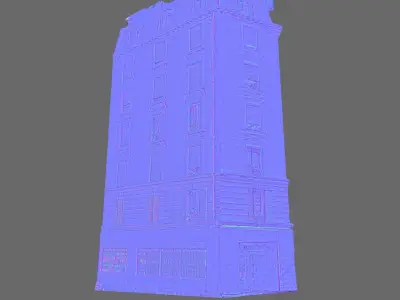 Paris building facade 02 3D model