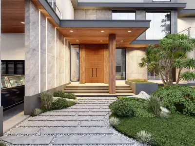 Modern 3 Story Villa 3D 2D Model  SketchUp 3D model