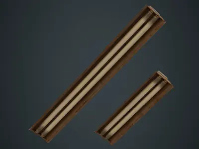 Fluorescent Bulb 1D Low-poly 3D model