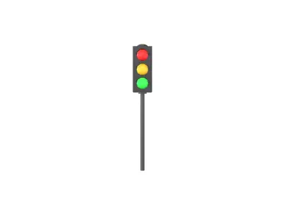 Traffic Light v1 001 Low-poly 3D model