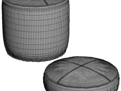 MrJasonGrant Denim Ottomans 3D model