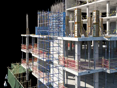 Lowpoly Modular Building 10 Low-poly 3D model