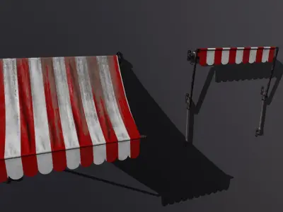 Awning gameprop Low-poly 3D model