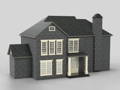 British House Design 20T1 Low-poly 3D model