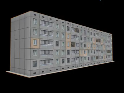 P0040 Panel prefabricated house Low-poly 3D model