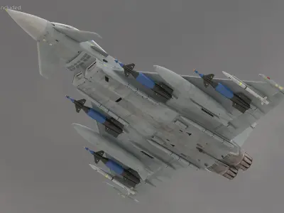  Multirole Fighter Eurofighter Typhoon Rigged for Cinema 4D 