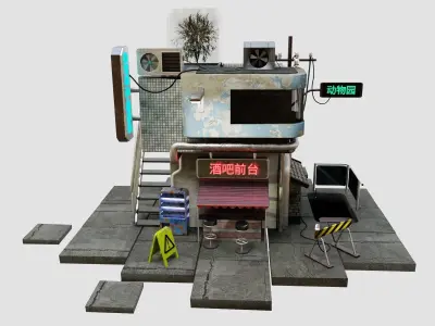 Cyberpunk house 3D model
