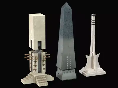 Monoliths Low-poly 3D model