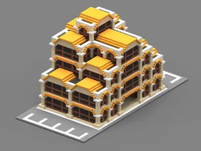 House Voxel - 28 Low-poly 3D model