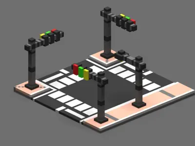 Road Voxel - 3 Low-poly 3D model