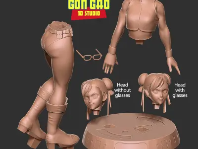 Chun-Li looked back 3D print model