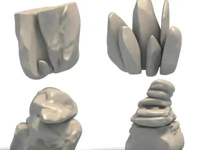 Rock Pack 4 Stone Models for Printing  3D print model