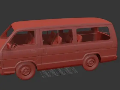 Toyota Hiace Mk3 H50 PassengerVan 1982 3D print model