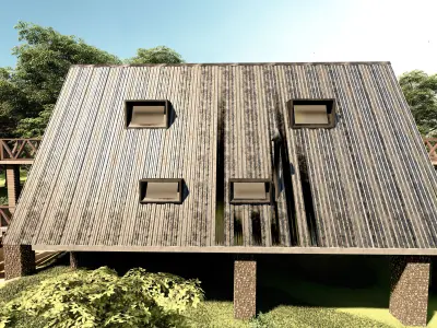 Two story A Frame house  3D model