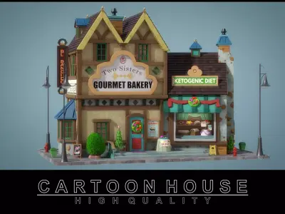 Cartoon House 12 3D model