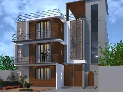 2 Storey House Design - exterior Only -Architectural 3D model