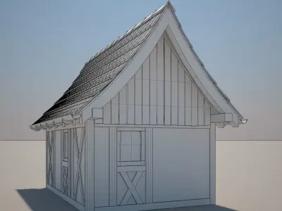 Cartoon Medieval House 04 3D model