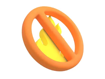 No Fire Icon V1 009 Low-poly 3D model