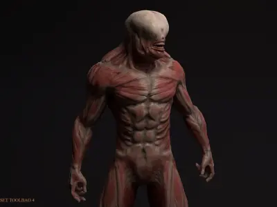 Skinless mutant Low-poly 3D model
