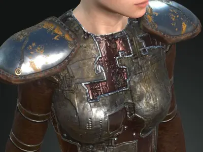 Steampunk rigged character Low-poly 3D model