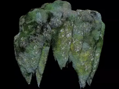 Natural Stone Is Actually Mossy Floating Island V1 Low-poly 3D model