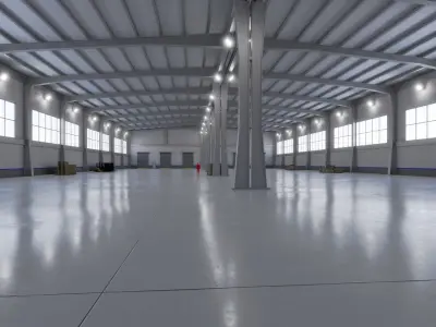 Industrial Warehouse Interior 9 Low-poly 3D model