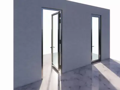 Generic Single Leaf  Outward Swing Door 3D model