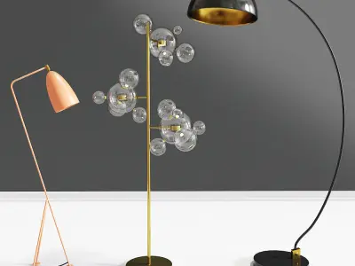 Modern Floor Lamps Collection 3D model purchase