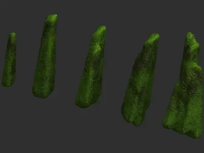 Rock Spires - Moss 2 Low-poly 3D model