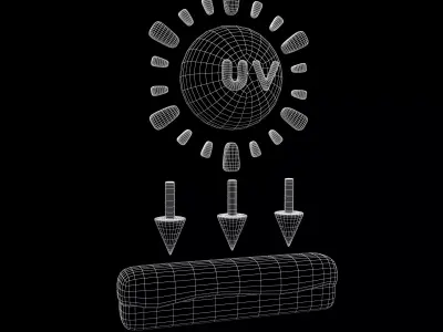UV Radiation Icon v1 002 Low-poly 3D model