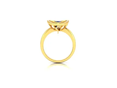 Women Solitaire Pear Stone Ring 3dm stl obj fbx Render Details 3D print model