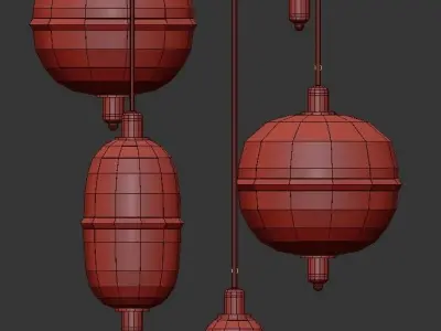 Moirai Vertical Drop Chandelier 3D model