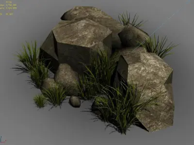 Bushes - Crushed Stone 06 3D model