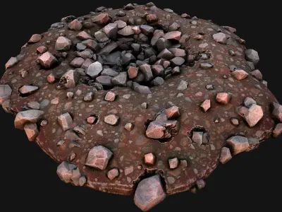 Coal Ore Deposits Mine Environment Low-poly 3D model