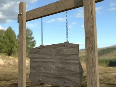 Old Road Sign - Low Poly Low-poly 3D model