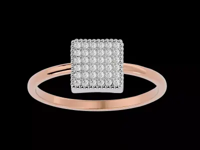 Light Minimalist Diamond Ring Earrings Pendant Set 3D print model