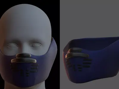 Gas mask helmet 3d model scifi Low-poly  Low-poly 3D model 166