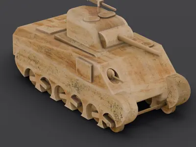 Wooden Toy Vehicle 2 Low-poly 3D model