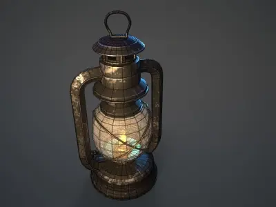 Lantern Lamp Low-poly 3D model