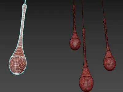 Pendant lights Mettasha Chandelier 1 and 3 lamps 3D model