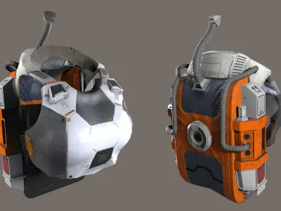 Female Space Suit White LITE VERSION Low-poly 3D model